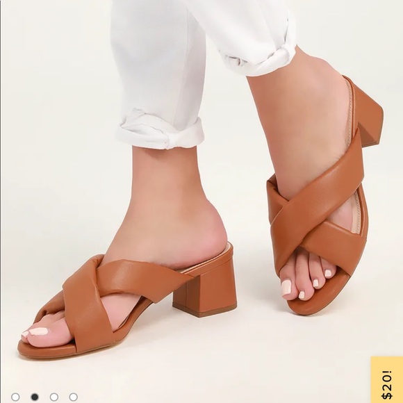 Braidef heeled slides sandals mules open toe 6.5 - Picture 5 of 9